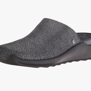 Wolky Go Black Malibu Suede Black and Gray Slip-On Clogs.